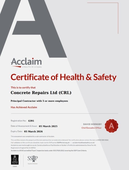Certificate of Health & Safety Accreditation